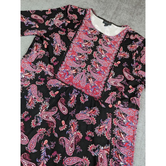 J. Jill Tops - J Jill Wearever Collection Top Womens L Black Pink Paisley Tunic Preppy Boho